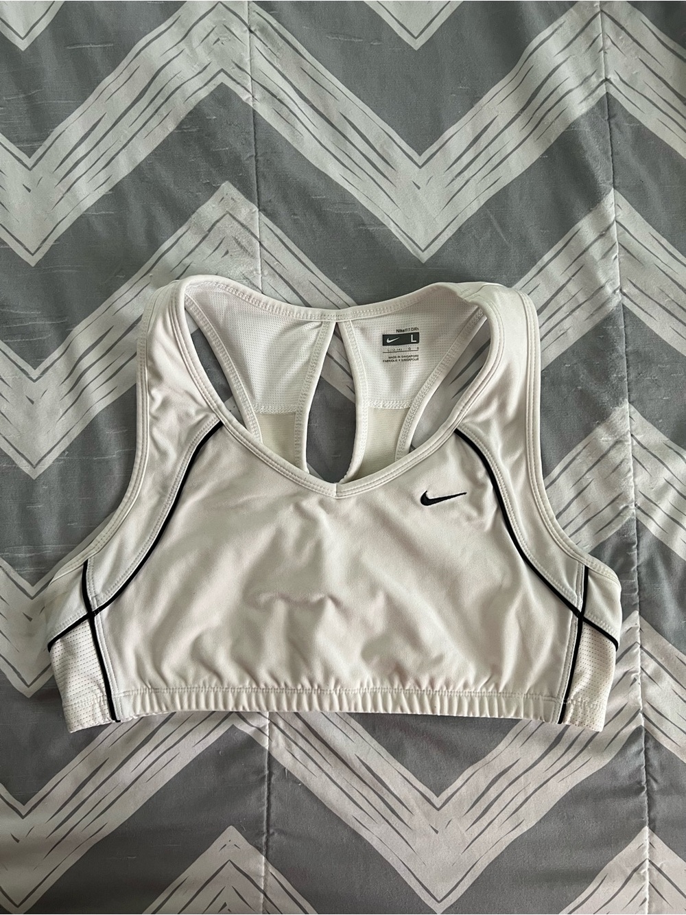 Nike White Dri-FIT Sports Bra
